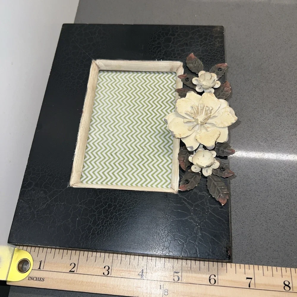 BoHo wood and metal small frame 8.5. x 6.5. (4.5 x 3)
